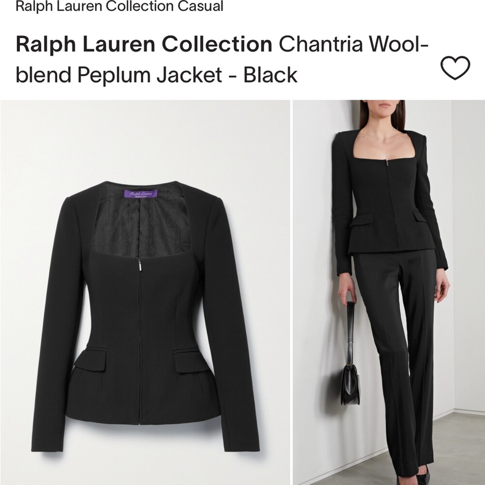 Ralph Lauren Purple Label Black Peplum Jacket